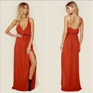 PLANET BLUE GOLDEN GATE ORANGE MAXI DRESS